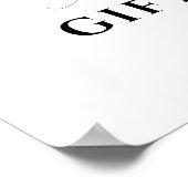 ダスティブルーホワイト金ゴールドフローラウェディングカード&ギフト ポスター (角)