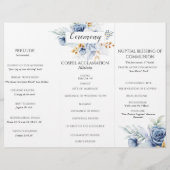 ダスティブルーホワイト金ゴールドフローラ結婚式 プログラム (裏面)