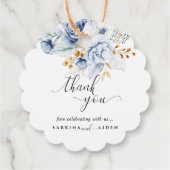 ダスティブルーホワイト金ゴールド結婚フローラ フェイバータグ (裏面)