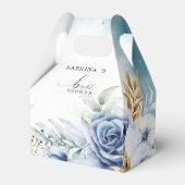 ダスティブルーホワイト金ゴールド結婚フローラ フェイバーボックス (正面サイド)