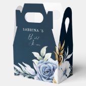 ダスティブルーホワイト金ゴールド結婚フローラ フェイバーボックス (オープン)