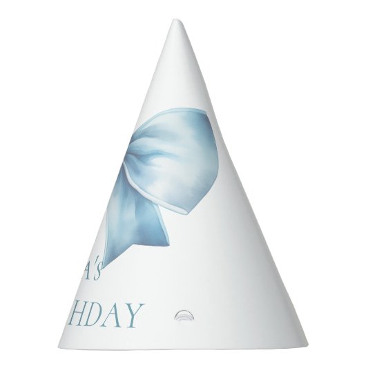 ダスティブルーボウエレガントファースト誕生日 パーティーハット (右)