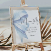 ダスティブルーボウエレガントベイビーシャワーミモザバー ポスター