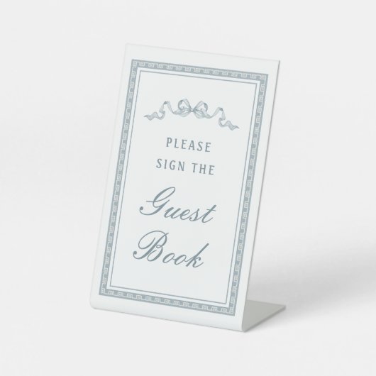 ダスティブルーボウギリシャフレームゲストブック 台座サイン (正面)