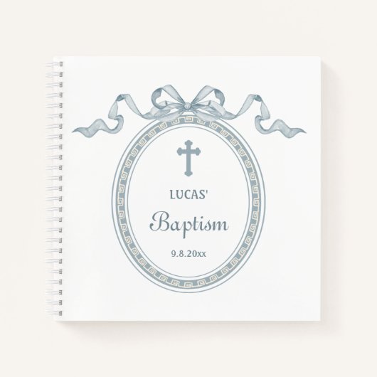 ダスティブルーボウギリシャフレームバプティスゲストブック ノートブック (正面)