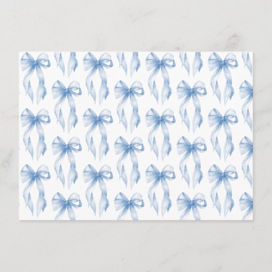 ダスティブルーボウタイイングザノットブライダルシャワーレシピ エンクロージャーカード (裏面)