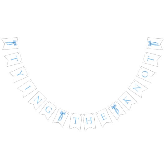 ダスティブルーボウタイイングザノットブライダルシャワー バンティングフラッグ (全)