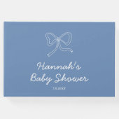 ダスティブルーボウパーソナライズされたベビーシャワーゲストブック ゲストブック (正面)