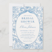 ダスティブルーボウフローラブライダルシャワー招待 招待状 (正面)