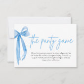ダスティブルーボウブライダルシャワーザパンティゲームカード 招待状 (正面)