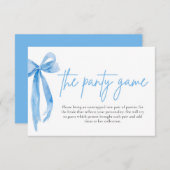 ダスティブルーボウブライダルシャワーザパンティゲームカード 招待状 (正面/裏面)