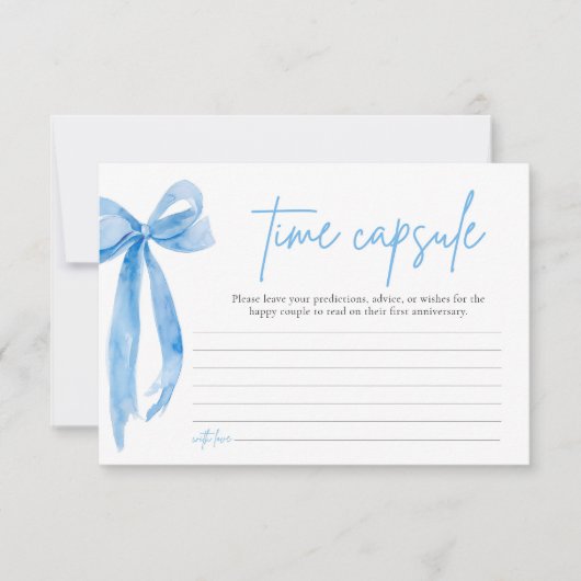 ダスティブルーボウブライダルシャワータイムカプセルカード 招待状 (正面)