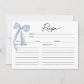 ダスティブルーボウブライダルシャワーレシピカード 招待状 (正面)