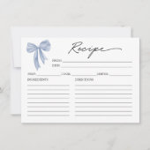 ダスティブルーボウブライダルシャワーレシピカード 招待状 (正面)