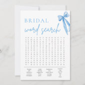 ダスティブルーボウブライダルシャワー単語検索ゲーム 招待状 (正面)