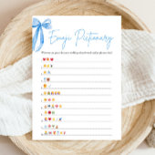 ダスティブルーボウブライダルシャワー絵文字ゲーム 招待状