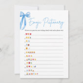ダスティブルーボウブライダルシャワー絵文字ゲーム 招待状 (正面)