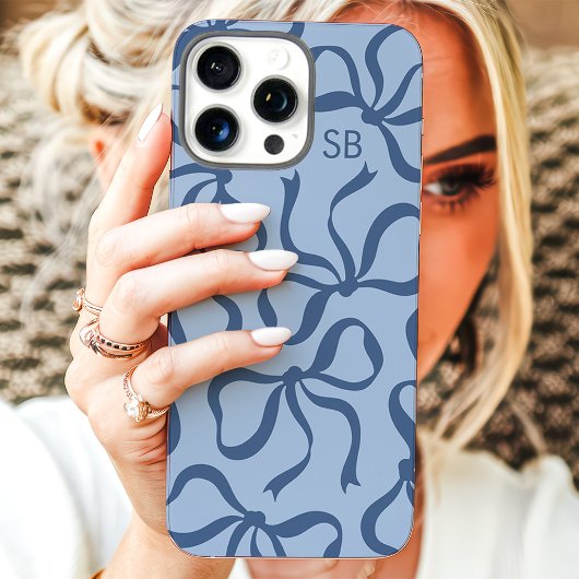 ダスティブルーボウモノグラム Case-Mate iPhoneケース