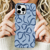 ダスティブルーボウモノグラム Case-Mate iPhoneケース