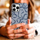 ダスティブルーボウモノグラム Case-Mate iPhoneケース