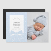 ダスティブルーボウ男の赤ちゃん写真誕生のお知らせ (正面/裏面)