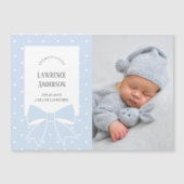 ダスティブルーボウ男の赤ちゃん写真誕生のお知らせ (正面)