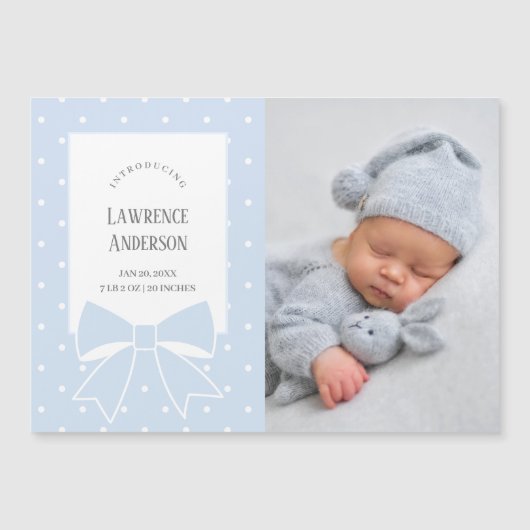 ダスティブルーボウ男の赤ちゃん写真誕生のお知らせ (正面)