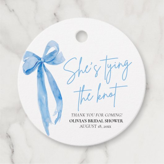 ダスティブルーボウ 彼女は結婚する ブライダルシャワー フェイバータグ (正面)