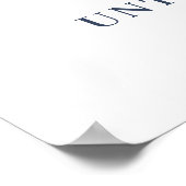 ダスティブルーボエレガントホブライダルシャワーウェルカムサイン ポスター (角)