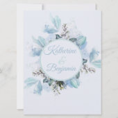 ダスティブルーボタニカルウォーター結婚カラー 招待状 (裏面)