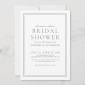 ダスティブルーボタニカルクラシックブライダルシャワー 招待状 (正面)