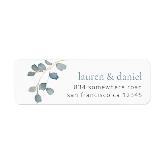 ダスティブルーボタニカルナグス差出人住所結婚ズ ラベル (正面)