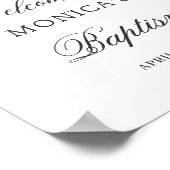 ダスティブルーボタニカルフローラバプテスムウェルカムサイン ポスター (角)