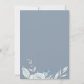 ダスティブルーボタニカルフローラブライダルシャワー 招待状 (裏面)