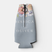 ダスティブルーボタニカルフローラ水結婚色の ボトルクーラー (裏面)