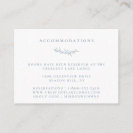 ダスティブルーボタニカルブランチ結婚ズアコモデーション エンクロージャーカード