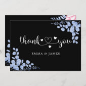 ダスティブルーボタニカルユーカリ結婚ス サンキューカード (正面/裏面)