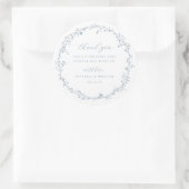 ダスティブルーボタニカルリース結婚式の引き出物 ラウンドシール (バッグ)