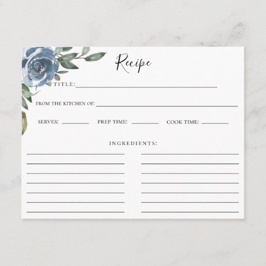 ダスティブルーボタニカルレシピカード エンクロージャーカード (正面)