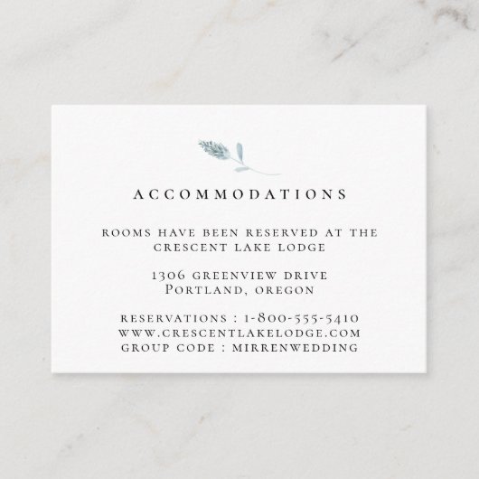 ダスティブルーボタニカル結婚ズ宿泊施設 エンクロージャーカード (正面)