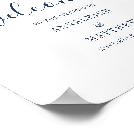 ダスティブルーボタニカル結婚フローラへようこそ ポスター (角)