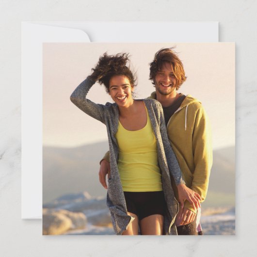 ダスティブルーボタニックグリーン結婚リー写真ズ 招待状 (裏面)