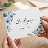 ダスティブルーボヘミアンパステル結婚フローラズフラット サンキューカード