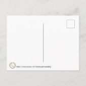 ダスティブルーボホウェディング日付を保存 案内ポストカード (裏面)