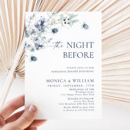 ダスティブルーボホエレガントウィンターリハーサルディナー 招待状