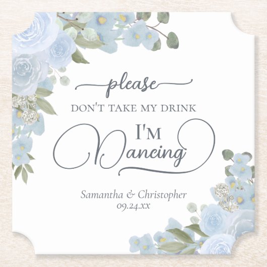 ダスティブルーボホフローラが飲み物を飲結婚まない ペーパーコースター (正面)