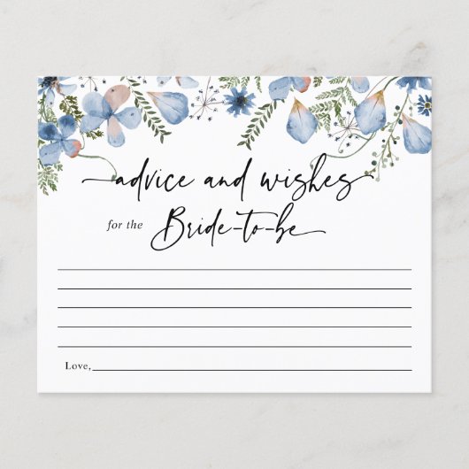 ダスティブルーボホフローラアドバイストゥザブライドカード (正面)