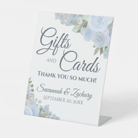 ダスティブルーボホフローラウェディングギフト&カード 台座サイン (正面)