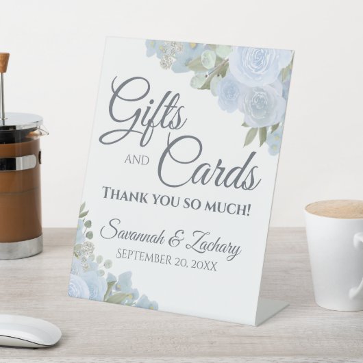 ダスティブルーボホフローラウェディングギフト&カード 台座サイン (インサイチュ)