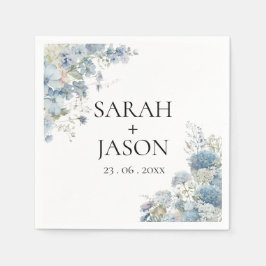 ダスティブルーボホフローラエレガント庭園の結婚式 スタンダードカクテルナプキン